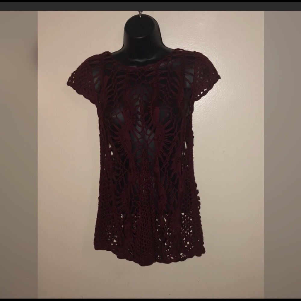 Cute Burgundy Bathing Suit Cover up NWOT -